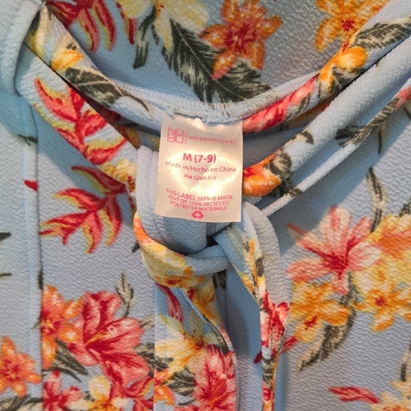 No Boundaries Junior Size M Tank Top And Shorts Two Piece Set Blue With Floral - Picture 2 of 10